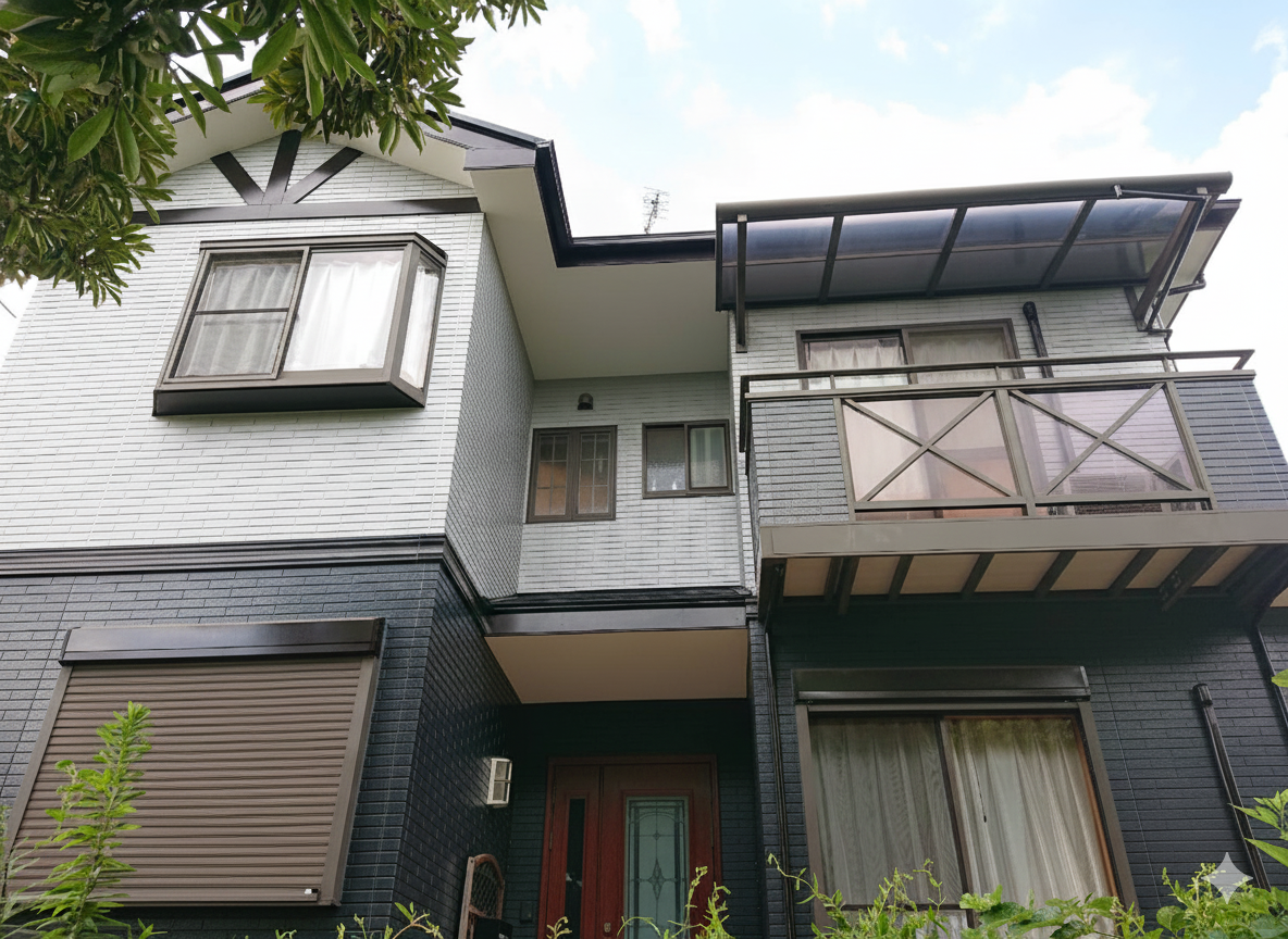 重厚感と清潔感を両立したツートンカラーで存在感ある外観